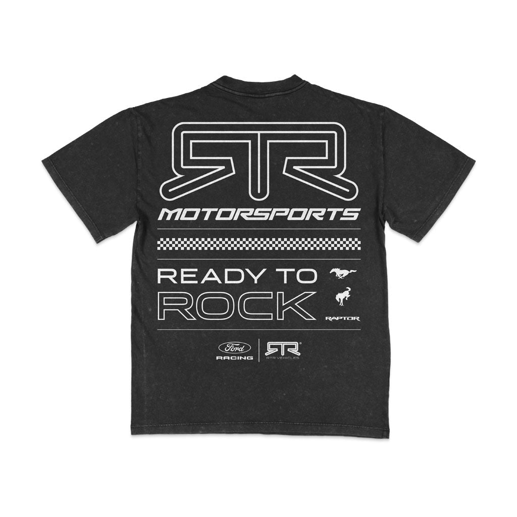 Back view of the RTR Vehicles Vintage Black 2026 RTR Motorsport Collection Vintage T-Shirt.