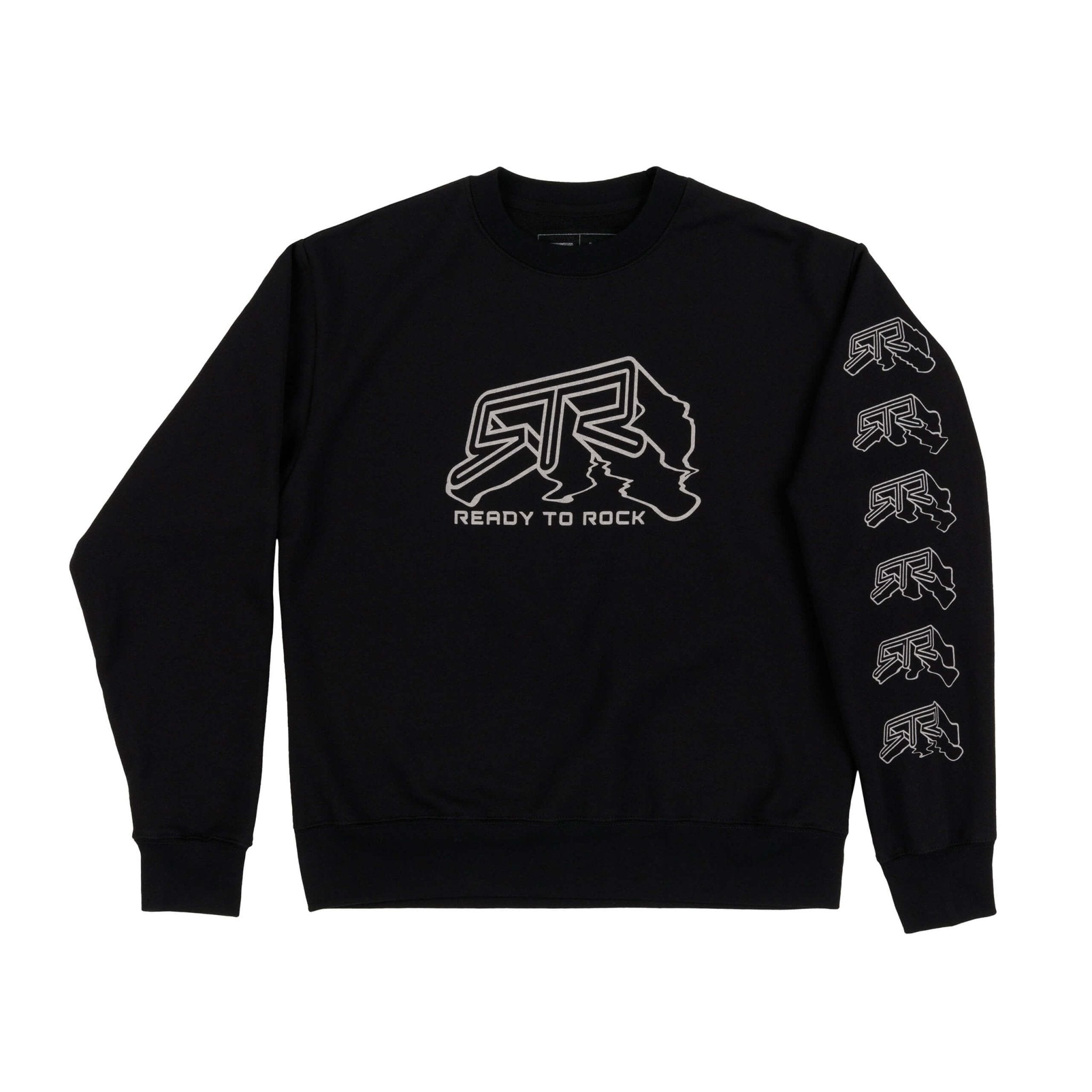 RTR Warped Sweatshirt with a 3D RTR logo and distorted lines on front and driver's side arm, on a premium cotton/poly blend for comfort and durability.