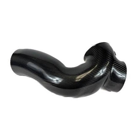 Carbon fiber intake pipe on a white background