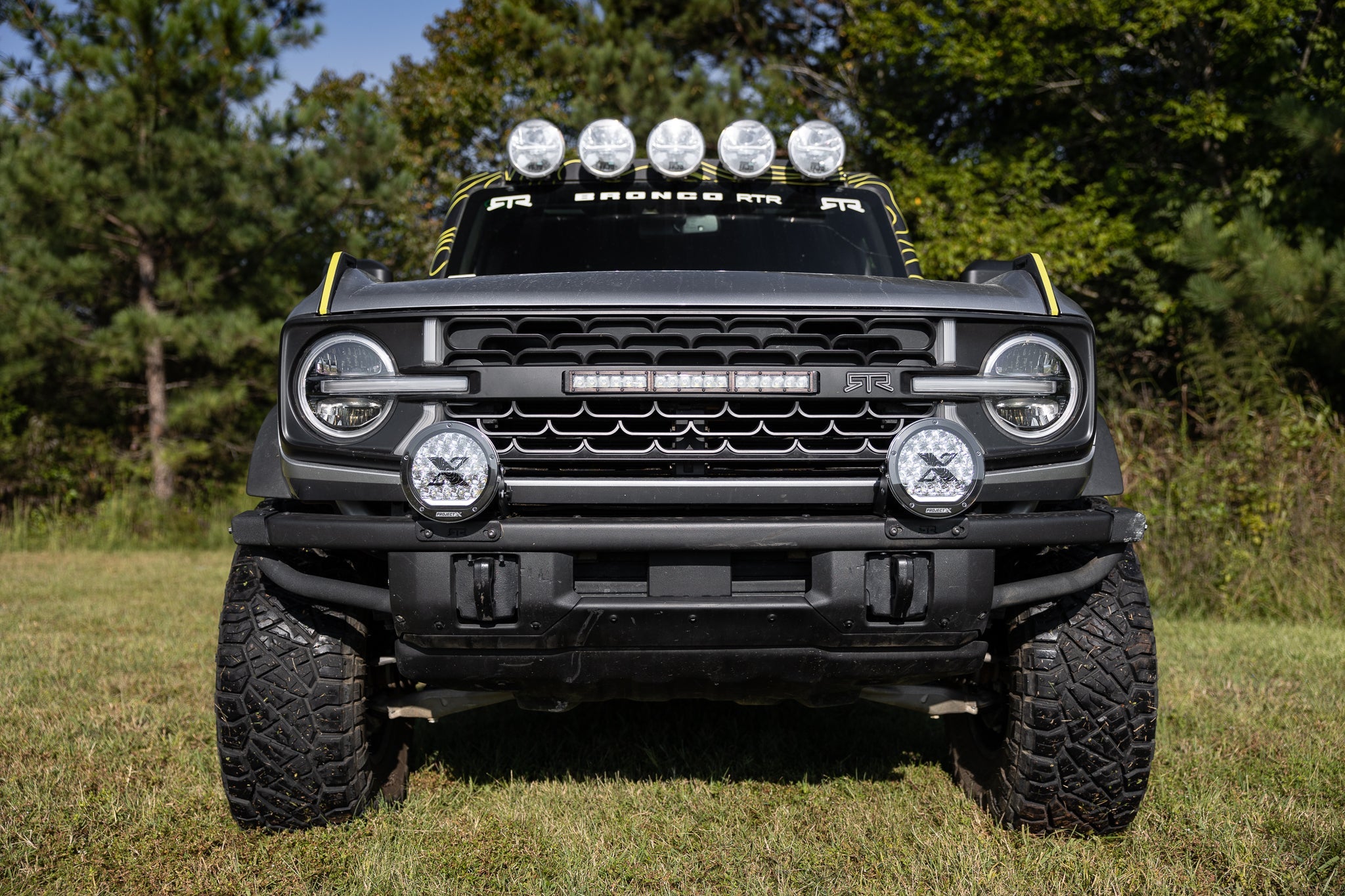 RTR Front Bumper Light Mount Kit w/ PROJECT X HP.70 Lights (21+ Bronco w/ Modular Front Bumper) - RTR Vehicles