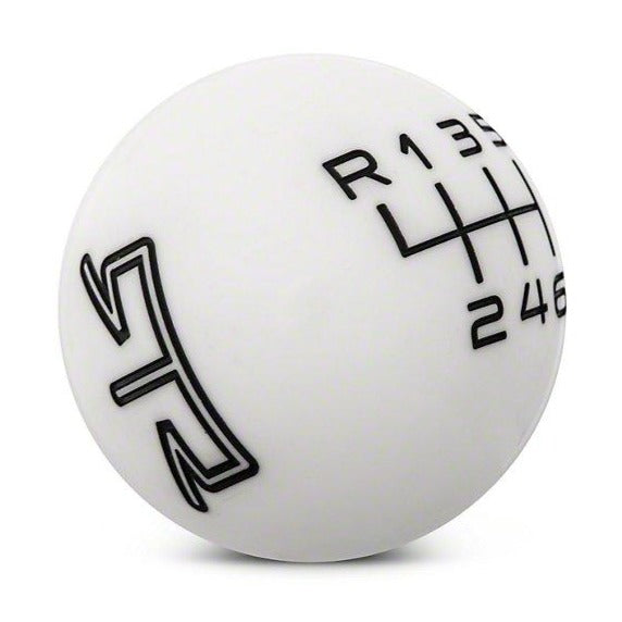 RTR White Shift Knob - Black Engraving (15-21 Mustang - GT, EcoBoost, V6) - RTR Vehicles