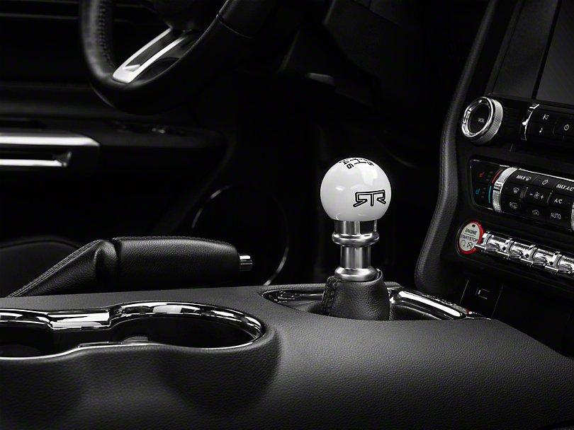 RTR White Shift Knob - Black Engraving (15-21 Mustang - GT, EcoBoost, V6) - RTR Vehicles