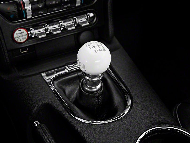 RTR White Shift Knob - Gray Engraving (15-21 Mustang - GT, EcoBoost, V6) - RTR Vehicles