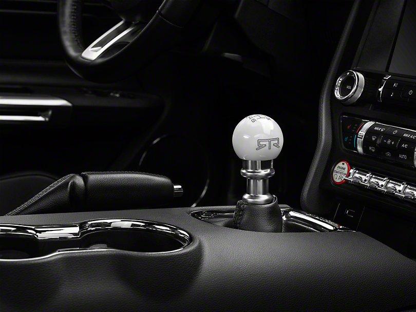 RTR White Shift Knob - Gray Engraving (15-21 Mustang - GT, EcoBoost, V6) - RTR Vehicles